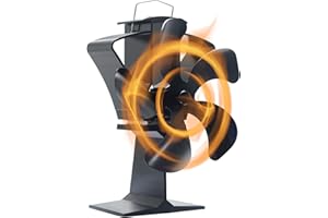 Tomersun 5 Blades Log Burner Fan for Wood Burning Stoves Wood Burning Stove Fans Heat Powered Stove Fan…