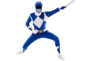 Morphsuits Oficjalny niebieski kostium Power Ranger dla dorosłych - XXL (186 cm-206 cm), niebieski, XXL