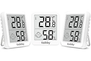 Vaikby 3Pack Digital Room Thermometer Hygrometer-Indoor Humidity Meter Monitor, Accurate Temperature Sensor, Easy-to-Read Display, for Home, Baby Room, Office, Energy-Saving, Fast & Reliable Readings
