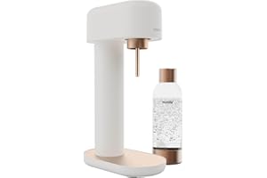 Mysoda Ruby 2 - Machine à eau pétillante design avec une bouteille d'eau en PET (sans cylindre de CO2) - Blanc-Cuivre