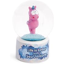 NICI Schüttelkugel „Aquario“ Einhorn – 6,5 Cm, Mit Glitzer, Spruch „Life Is Better With A Sea Unicorn“