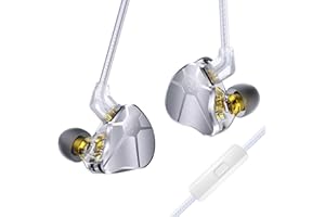keephifi CCZ BC04 HiFi IEM In Ear Monitors, Auriculares intrauditivos con 1BA y 1DD, Auriculares con Cable para Juegos livianos, Cable extraíble 5N OFC para Cantantes, Pines 2PIN-Z