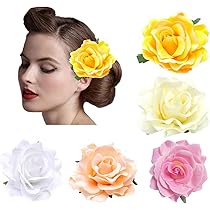 Geyoga 6 Pcs Red Rose Flower Hair Clip & Comb Set - Bridal Wedding Flower Hair Accessories For Women & Girls | Buy Now With Express International Delivery - View #6