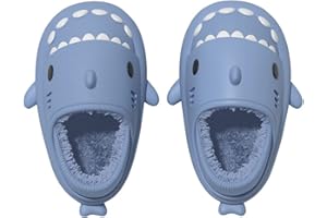 NIBESSER Pantuflas Tiburon Cerradas Mujer Hombre Impermeables Zapatillas Casa Mujer Invierno Cálido Suave Zapatillas de Estar por Casa Antideslizantes Pantuflas Animales Térmicos