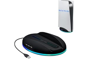 ‎MCBAZEL Mcbazel PS5 Standfuß RGB Vertikale Ständer Halterung mit USB2.0 Hub Ladeanschlüssen Kompatibel mit PS5 UHD & Digital Edition Konsolen - Schwarz (Nicht für PS5 Slim/Pro)