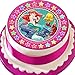 Produktbild Torten/Kuchen-Topper, Motiv: Ariel die Meerjungfrau, Sternenbordüre, vorgeschnitten, essbar, aus Zuckerguss, Pink
