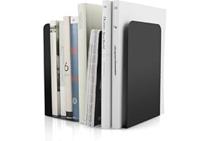 STARVAST 2 Pack L Shaped Anti-Skid Bookends, 8 x 4 x 5.4Inch Heavy Duty Metal Decorative Book Ends Book Stand Shelf Bookcase Holder for Home & School Office Bookshelf