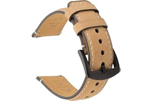 Fullmosa Correa de Reloj 22mm 20mm 18mm, Correa de Cuero de Liberación Rápida, Correa de Repuesto para Hombres/Mujeres, Correa de reloj para Samsung Galaxy Watch/Huawei Smart Watch/Fossil Watch