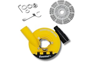 FANZTOOL Modèle 2025 Carter d’aspiration pour Meuleuse, Équipé d'un Disque de Ponçage Béton 125 mm, Qualité Professionnelle, Brosses à Ressort Améliorées, Compatibilité Universelle à 99%.