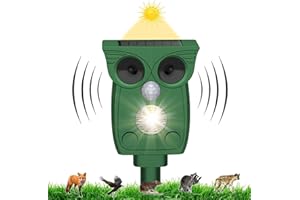 ASHMITA Solar Cat Repellent, Ultrasonic Animal Repeller and Animal Control Solar Battery,Ultrasonic Animal Repeller, Cat Scarer for Yard, Field, Farm (Green)