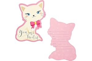 BLUE PANDA Cat Birthday Party Invitations with Envelopes (5 x 7 in, 36 Pack)