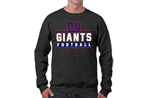 Team Fan Apparel NFL Adult True Fan Crewneck Sweatshirt - Cotton Poly Fleece - Men & Women - Stay Warm & Represent Your Team (New York Giants - Black, Adult X-Large)