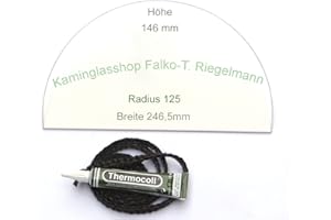 Glasmanufaktur u. Bauelementevertrieb Riegelmann Kaminglas Sichtscheibe 4 mm passend für Bullerjan 00/01 mit Dichtungsset 1