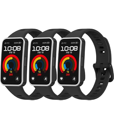 3er-Set Silikon-Armbänder Für Huawei Band 8/9 – Schwarz, Weinrot, Grau, Verstellbar