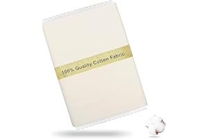 Craftido Tela 100% Algodón Oeko-Tex por metro, 112cm de Ancho x 280cm de Largo Extra - Peso Medio 145g - para Acolchado, Costura, Confección, Ropa de Cama, Forros y Manualidades - Ivory White