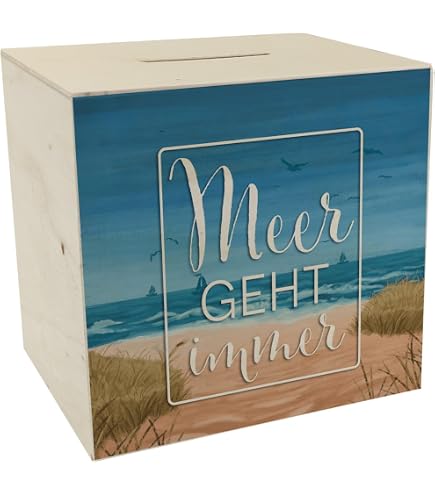 Anker-Spardose Aus Holz – Maritime Schatztruhe Mit Seil, Ca. 10x10x8 Cm, Ideal Für Münzensammler & Seefans