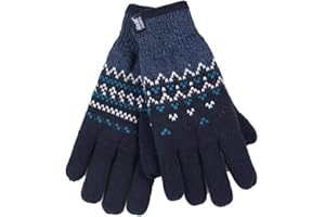 HEAT HOLDERS - Damen Winter Fleece Strick Elegant Norwegermuster Handschuhe