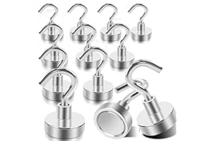 DGDUBRB Magnethaken Extra Stark, 18Kg+ Starke Magnete Mit Haken, Robuste Kreuzfahrt-Magnet Haken Für Klassenzimmer, Zum Aufhängen, Kabinen, Grill, Arbeitsplatz Und Büro Usw, 10 Stück