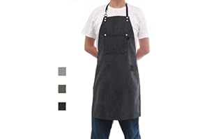 Pincy Canvas Apron Heavy-Duty 16 oz Work Apron, Metal Hardware Reinforcement Chef Apron with Extra Long Straps Adjustable M–XXL