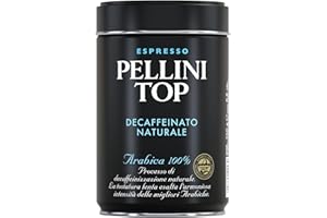 ‎PELLINI Pellini Top Decaffeinato Naturale, Koffeinfrei Gemahlener Kaffee für die Kaffeemaschine mit Karamell- und Schokoladennoten, 100% Arabica Mischung, 250g Packung