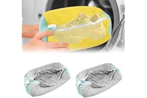 WANSHI Schuhwaschbeutel Waschmaschine，Sneaker Wäschesack, Wäschenetz，Schuhewasch Waschbeutel Maschine beutel ，Wäschesack Gepolstert Für Schuhe Waschmaschine (grau, 2PCS)