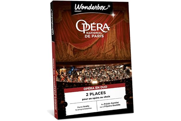 Wonderbox Connect - Coffret Cadeau - Opéra de Paris - 2 Places pour 1 opéra au Choix - Parmi Toute la Programmation du Palais Garnier ou de l'Opéra Bastille - Validité 27 Mois