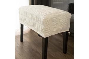 WAIGG KII Copertura per sgabello verticale per pianoforte, panno protettivo antipolvere per pianoforte/sgabello, rivestimento elasticizzato in maglia per pianoforte (un coprisedile, bianco)