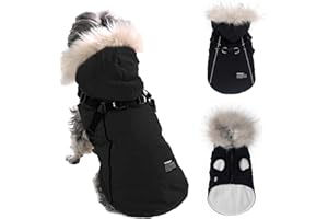 Lairle Hundemantel Winter Hundejacke Hundeweste Kleidung Hundegeschirr Mantel Kleines Hundegeschirr Welpenweste Geschirr Winterhundemantel mit Geschirr für kleine mittelgroße Hunde