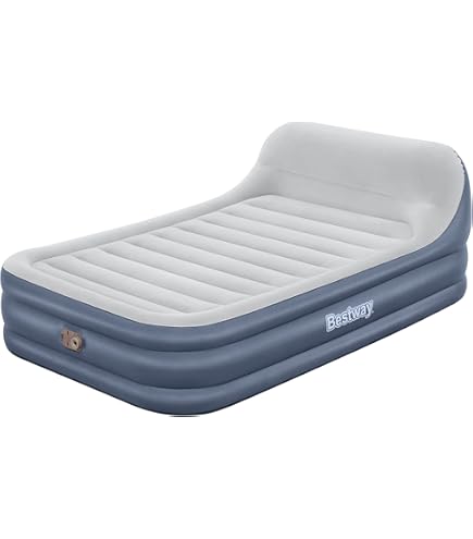 iDOO Dubbel luchtmatras, opblaasbaar matras met geïntegreerd kussen en pomp, 3 minuten opblaas/ontluchtingstijd, opblaasbaar bed, geschikt voor thuis of op de camping, 203 x 152 x 46 cm, 295 kg max