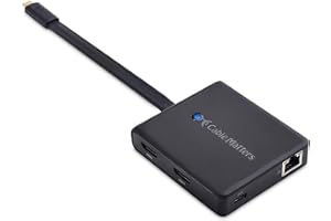 Cable Matters Hub USB C Double Moniteur avec 2X 4K HDMI, 2X USB 2.0, Ethernet et 60W de Charge - Port Compatible Thunderbolt 3 pour Windows