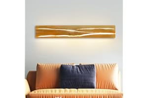 ZMH drewniana lampa ścienna LED, 8 W, drewniana, ciepła biel, do sypialni, na korytarz, schody oraz jako oświetlenie wewnętrzne lub lampa nocna.