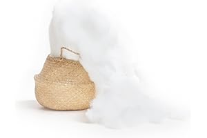 DECASATEXTIL®-Fibra de Relleno de Alta Densidad Ideal para el Relleno amigurumis, Peluches, Cojines, Almohadas y Manualidades.-Distintos tamaños-Floca de Alta Densidad, Lavable e hipoalergénica.(1kg)