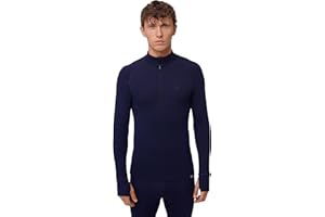 DANISH ENDURANCE Camiseta Media Cremallera en Merino para Hombre, Ropa Interior Térmica Premium, Media Cremallera
