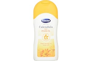 Bübchen Olio per la cura della calendula con calendula biologica per proteggere la pelle sensibile del bambino, 200 ml