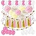 Produktbild 61 Stück Partei Dekorationen, Cocodeko Pompoms Blumen, Spiral Girlanden, Quasten Girlande, Polka Dot Papier Girlande und Luftballon für Geburtstag Parteien Hauptdekorationen - Rosa, Pink und Cream
