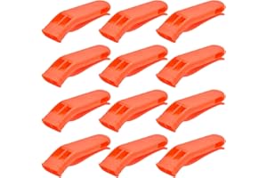 RoadLoo Survival Whistle, 12Pcs Emergency Whistle with clip Referee Sports Whistles High Visibility Safety Whistle for Outdoor Sports Hiking Camping Climbing Boating Emergency Survival Use