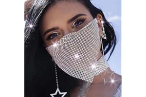 IYOU Boho Crystal Face Chain Mesh Masquerade Mask Rhinestone Parties Ball Disfraces Belly Dance Stage Veneciano Mardi Gras Dress Máscaras Joyas para mujeres y niñas