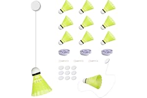 Keboyoe 9 Pièces Entraîneur de Badminton Badminton Rebound Trainer kit d'entraînement de Badminton Trainer Badminton Entraîneur de Rebond de Badminton pour Débutants et Experts