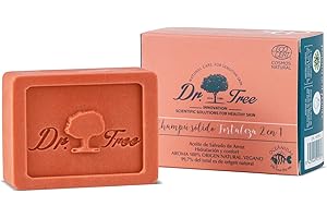 Dr. Tree Champú Sólido 2 en 1, Champú + Acondicionador Fortaleza, Limpia, Hidrata y Energiza, Sin Sulfatos SLE, SLS, Sin parabenos, Sin siliconas, Cabello Fino y Débil o Caída, ECOCERT, 75gr