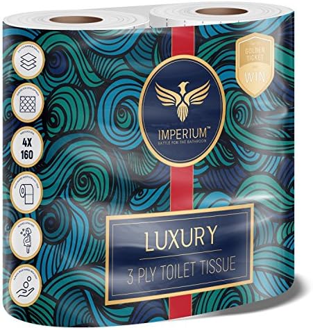 Luxury 3 Ply Toilet Tissue 40 Roll Pack – Hygienic, Skin Friendly, White Paper Towel for Optimal Wiping, Cleaning. Janitorial and Sanitation Supplies