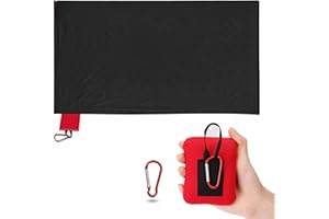 ALEGRE Mini koc piknikowy, ultralekki, przenośny koc plażowy, bez piasku, koc plażowy z praktycznym karabińczykiem, kompaktowy ręcznik plażowy na kemping, wędrówki, grill, plażę, podróż, piknik