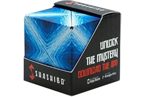 SHASHIBO Shape Shifting Box - Award-Winning, Patented Sensory Cube w/ 36 Rare Earth Magnets - Extraordinary 3D Magic Cube–Shashibo Cube Magnet Sensory Toy Transforms Into Over 70 Shapes (Blue Planet)