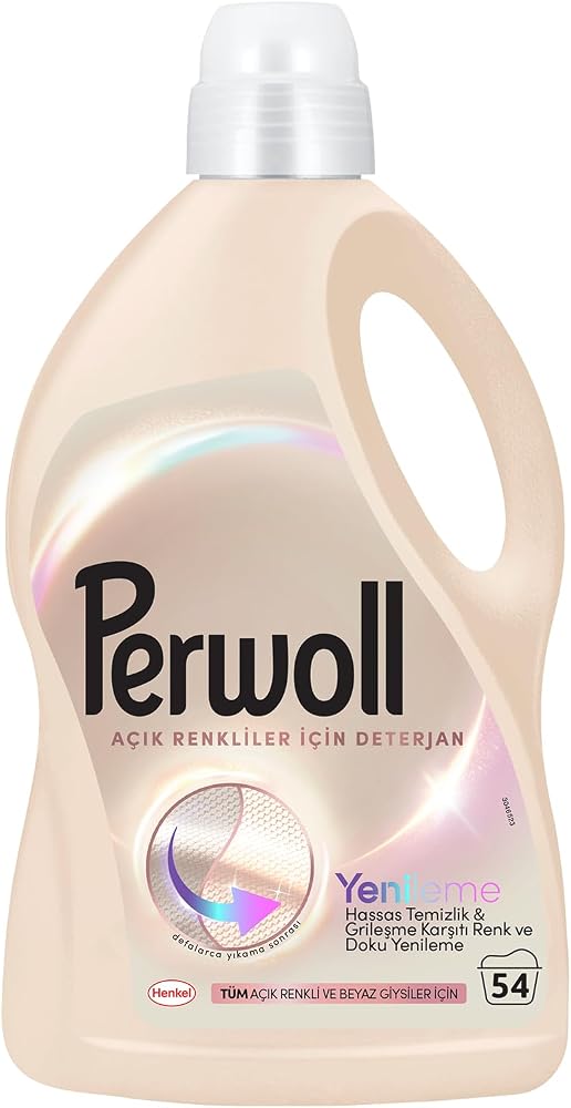 Perwoll Açık Renkliler Sıvı Bakım Deterjanı 2,97 L | 54 Yıkama | Açık & Beyaz Giysiler İçin Hassas Temizlik | Doku Bakımı & Ferahlık | Sıvı Çamaşır Deterjanı