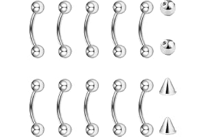 Besyvvin 10 st böjd skivstång 16 g piercing läpp septum ögonbryn Rook Daith Stud silver svart guld vertikala labret stänger 6