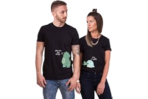 SEVPUIKL Pärchen T-Shirt Für Anime Couple T-Shirt Love Paar T-Shirt Liebe Partnerlook Cartoon Couple Geschenk Schwarz Weiß Grau 1 Stück