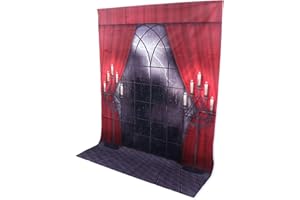 Uonlytech Halloween Fotografie Hintergrund Beängstigend Schloss Studios Prop Foto Hintergrund Gruselige Banner Wandtuch für Zuhause Spukhaus 150X210cm