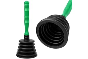 ECONUK Ventouse Deboucheur – Succion Puissante pour Deboucheur Canalisation et Éviers – Élimine les Bouchons dans Douche, Lavabo, Baignoire et Cuisine – Deboucheur Polyvalent Durable (Vert Clair)