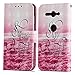 Produktbild HUDDU Bunt Schutzhülle für Sony Xperia XZ2 Compact Hülle im Bookstyle Stay Beautiful Muster Flip Handyhülle Slim Leder Tasche Wallet Case Cover Ledertasche mit Kartenfach Magnetverschluss Stand Brieftasche Etui Handytaschen für Sony Xperia XZ2 Compact Klapphülle Pink
