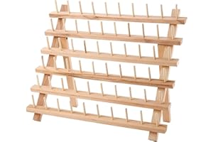 Youyijia 60 Spools Thread Rack Foldable Wooden Thread Holder Organizer for Sewing Embroidery Holder Rack Organizer