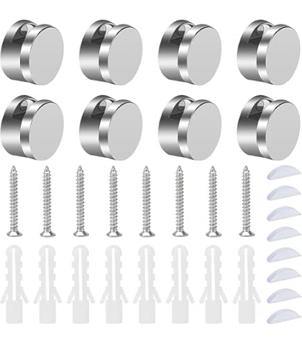 20 Viti A Specchio In Acciaio Inox 12mm - Con Coperture Decorative Per Specchi E Vetro - Foto 10